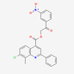 2-(3-Nitrophenyl)-2-oxoethyl 7-chloro-8-methyl-2-phenylquinoline-4-carboxylate