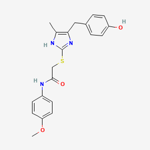 2-{[5-(4-hydroxybenzyl)-4-methyl-1H-imidazol-2-yl]sulfanyl}-N-(4-methoxyphenyl)acetamide