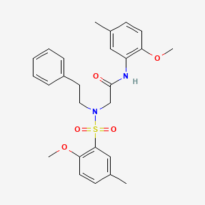 N-(2-methoxy-5-methylphenyl)-N~2~-[(2-methoxy-5-methylphenyl)sulfonyl]-N~2~-(2-phenylethyl)glycinamide