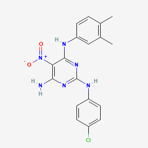 N~2~-(4-chlorophenyl)-N~4~-(3,4-dimethylphenyl)-5-nitropyrimidine-2,4,6-triamine