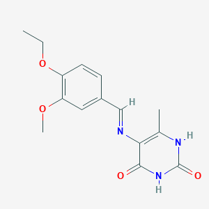 5-{[(E)-(4-ethoxy-3-methoxyphenyl)methylidene]amino}-6-methylpyrimidine-2,4-diol