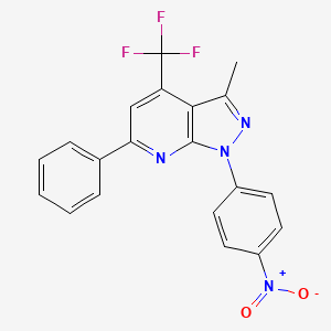 3-methyl-1-(4-nitrophenyl)-6-phenyl-4-(trifluoromethyl)-1H-pyrazolo[3,4-b]pyridine