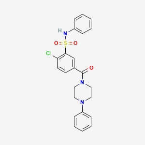 2-chloro-N-phenyl-5-(4-phenylpiperazine-1-carbonyl)benzenesulfonamide