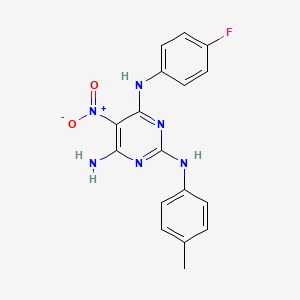 N~4~-(4-fluorophenyl)-N~2~-(4-methylphenyl)-5-nitropyrimidine-2,4,6-triamine