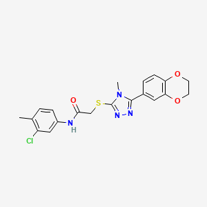 N-(3-chloro-4-methylphenyl)-2-{[5-(2,3-dihydro-1,4-benzodioxin-6-yl)-4-methyl-4H-1,2,4-triazol-3-yl]sulfanyl}acetamide