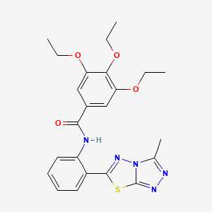 molecular formula C23H25N5O4S B12476768 3,4,5-triethoxy-N-[2-(3-methyl[1,2,4]triazolo[3,4-b][1,3,4]thiadiazol-6-yl)phenyl]benzamide 