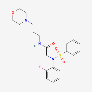 molecular formula C21H26FN3O4S B12476791 N~2~-(2-fluorophenyl)-N-[3-(morpholin-4-yl)propyl]-N~2~-(phenylsulfonyl)glycinamide 