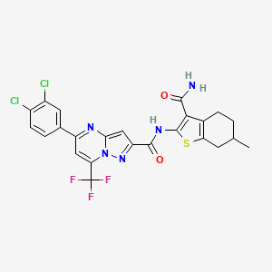 N-(3-carbamoyl-6-methyl-4,5,6,7-tetrahydro-1-benzothiophen-2-yl)-5-(3,4-dichlorophenyl)-7-(trifluoromethyl)pyrazolo[1,5-a]pyrimidine-2-carboxamide