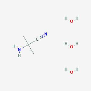 molecular formula C4H14N2O3 B12476830 2-Amino-2-methylpropionitrile trihydrate 