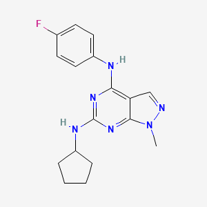 N6-cyclopentyl-N4-(4-fluorophenyl)-1-methyl-1H-pyrazolo[3,4-d]pyrimidine-4,6-diamine