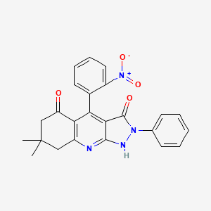 7,7-dimethyl-4-(2-nitrophenyl)-2-phenyl-7,8-dihydro-1H-pyrazolo[3,4-b]quinoline-3,5(2H,6H)-dione