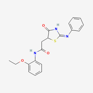 molecular formula C19H19N3O3S B12476850 N-(2-ethoxyphenyl)-2-[(2E)-4-oxo-2-(phenylimino)-1,3-thiazolidin-5-yl]acetamide 