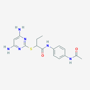 N-[4-(acetylamino)phenyl]-2-[(4,6-diaminopyrimidin-2-yl)sulfanyl]butanamide