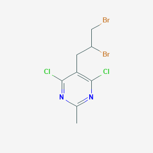 molecular formula C8H8Br2Cl2N2 B12476867 4,6-Dichloro-5-(2,3-dibromopropyl)-2-methylpyrimidine 