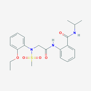 molecular formula C21H27N3O5S B12476872 2-{[N-(2-ethoxyphenyl)-N-(methylsulfonyl)glycyl]amino}-N-(propan-2-yl)benzamide 