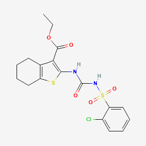 Ethyl 2-({[(2-chlorophenyl)sulfonyl]carbamoyl}amino)-4,5,6,7-tetrahydro-1-benzothiophene-3-carboxylate