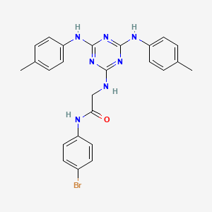 molecular formula C25H24BrN7O B12476907 N~2~-{4,6-bis[(4-methylphenyl)amino]-1,3,5-triazin-2-yl}-N-(4-bromophenyl)glycinamide 