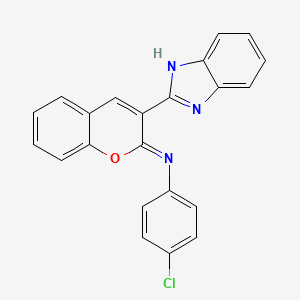 molecular formula C22H14ClN3O B12476924 N-[(2Z)-3-(1H-benzimidazol-2-yl)-2H-chromen-2-ylidene]-4-chloroaniline 