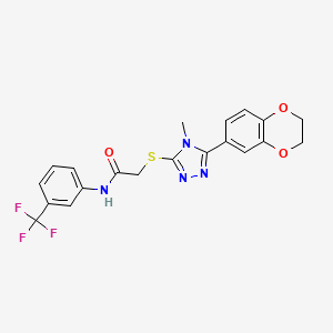 2-{[5-(2,3-dihydro-1,4-benzodioxin-6-yl)-4-methyl-4H-1,2,4-triazol-3-yl]sulfanyl}-N-[3-(trifluoromethyl)phenyl]acetamide