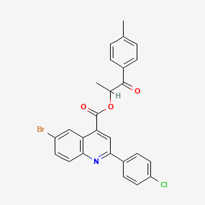 1-(4-Methylphenyl)-1-oxopropan-2-yl 6-bromo-2-(4-chlorophenyl)quinoline-4-carboxylate