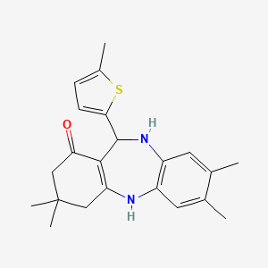 3,3,7,8-tetramethyl-11-(5-methylthiophen-2-yl)-2,3,4,5,10,11-hexahydro-1H-dibenzo[b,e][1,4]diazepin-1-one