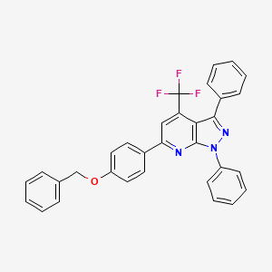 molecular formula C32H22F3N3O B12476963 6-[4-(benzyloxy)phenyl]-1,3-diphenyl-4-(trifluoromethyl)-1H-pyrazolo[3,4-b]pyridine 