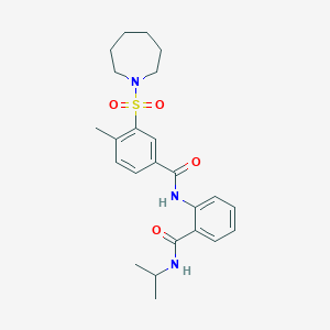 3-(azepan-1-ylsulfonyl)-4-methyl-N-[2-(propan-2-ylcarbamoyl)phenyl]benzamide