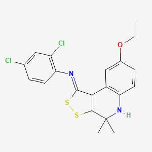 2,4-dichloro-N-[(1Z)-8-ethoxy-4,4-dimethyl-4,5-dihydro-1H-[1,2]dithiolo[3,4-c]quinolin-1-ylidene]aniline