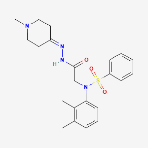 N-(2,3-dimethylphenyl)-N-{2-[2-(1-methylpiperidin-4-ylidene)hydrazinyl]-2-oxoethyl}benzenesulfonamide (non-preferred name)