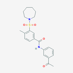 N-(3-acetylphenyl)-3-(azepan-1-ylsulfonyl)-4-methylbenzamide