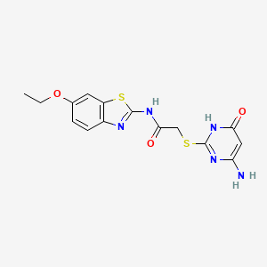 molecular formula C15H15N5O3S2 B12477089 2-[(4-amino-6-oxo-1,6-dihydropyrimidin-2-yl)sulfanyl]-N-(6-ethoxy-1,3-benzothiazol-2-yl)acetamide 