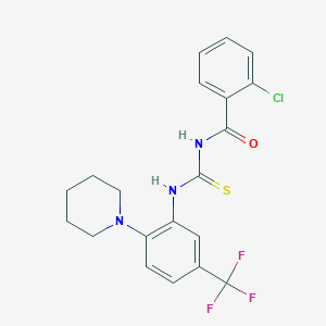 2-chloro-N-{[2-(piperidin-1-yl)-5-(trifluoromethyl)phenyl]carbamothioyl}benzamide