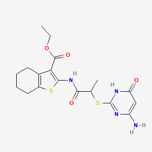 Ethyl 2-({2-[(4-amino-6-oxo-1,6-dihydropyrimidin-2-yl)sulfanyl]propanoyl}amino)-4,5,6,7-tetrahydro-1-benzothiophene-3-carboxylate