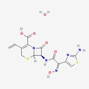 molecular formula C14H15N5O6S2 B1247710 Cefdinir monohydrate CAS No. 213978-34-8