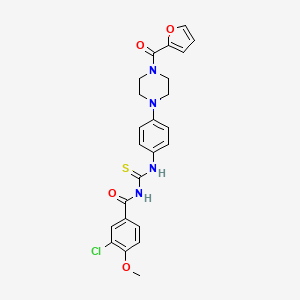 3-chloro-N-({4-[4-(furan-2-ylcarbonyl)piperazin-1-yl]phenyl}carbamothioyl)-4-methoxybenzamide