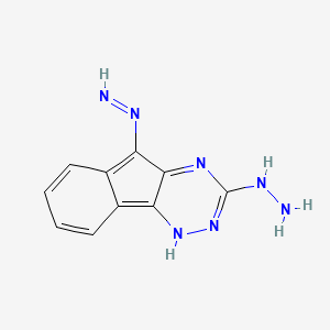 molecular formula C10H9N7 B12477109 (5E)-3-hydrazinyl-5-hydrazinylidene-5H-indeno[2,1-e][1,2,4]triazine 