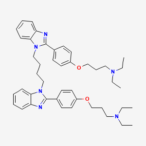 molecular formula C44H56N6O2 B1247712 (3-{4-[1-(4-{2-[4-(3-Diethylamino-propoxy)-phenyl]-benzoimidazol-1-yl}-butyl)-1H-benzoimidazol-2-yl]-phenoxy}-propyl)-diethyl-amine 