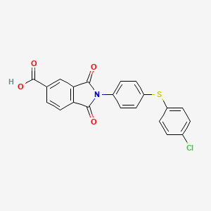 2-{4-[(4-chlorophenyl)sulfanyl]phenyl}-1,3-dioxo-2,3-dihydro-1H-isoindole-5-carboxylic acid