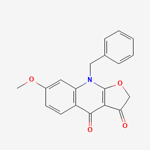 FURO(2,3-b)quinoline-3,4(2H,9H)-dione, 7-methoxy-9-(phenylmethyl)-