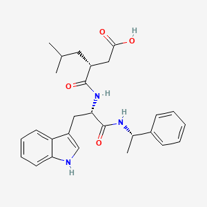 (3R)-3-[[(2S)-3-(1H-indol-3-yl)-1-oxo-1-[[(1S)-1-phenylethyl]amino]propan-2-yl]carbamoyl]-5-methylhexanoic acid