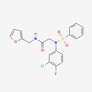 N~2~-(3-chloro-4-fluorophenyl)-N-(furan-2-ylmethyl)-N~2~-(phenylsulfonyl)glycinamide