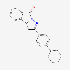 molecular formula C22H22N2O B12477243 2-(4-cyclohexylphenyl)-3,3a-dihydro-8H-pyrazolo[5,1-a]isoindol-8-one 