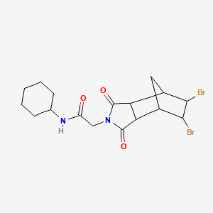 molecular formula C17H22Br2N2O3 B12477255 N-cyclohexyl-2-(5,6-dibromo-1,3-dioxooctahydro-2H-4,7-methanoisoindol-2-yl)acetamide 