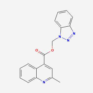 molecular formula C18H14N4O2 B12477263 1H-benzotriazol-1-ylmethyl 2-methylquinoline-4-carboxylate 