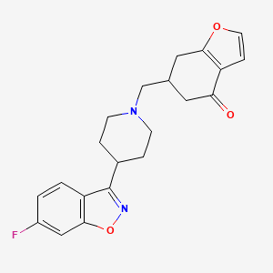 molecular formula C21H21FN2O3 B1247729 6-[4-(6-Fluoro-1,2-benzisoxazole-3-yl)piperidinomethyl]-6,7-dihydrobenzofuran-4(5H)-one 