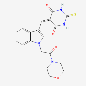 molecular formula C19H18N4O4S B12477309 5-({1-[2-(morpholin-4-yl)-2-oxoethyl]-1H-indol-3-yl}methylidene)-2-thioxodihydropyrimidine-4,6(1H,5H)-dione 