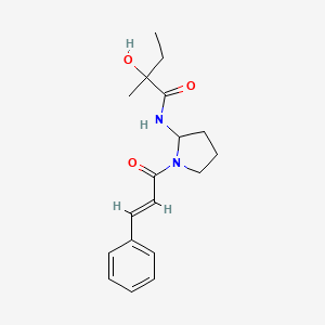 molecular formula C18H24N2O3 B1247731 2-hydroxy-2-methyl-N-[1-[(E)-3-phenylprop-2-enoyl]pyrrolidin-2-yl]butanamide 