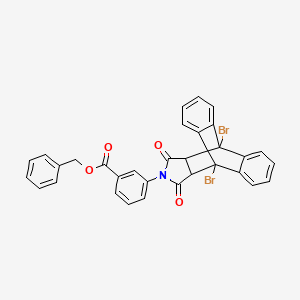 molecular formula C32H21Br2NO4 B12477311 Benzyl 3-(1,8-dibromo-16,18-dioxo-17-azapentacyclo[6.6.5.0~2,7~.0~9,14~.0~15,19~]nonadeca-2,4,6,9,11,13-hexaen-17-yl)benzoate (non-preferred name) 