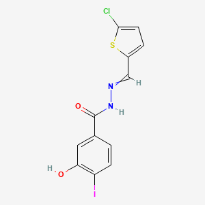 N-[(5-chlorothiophen-2-yl)methylideneamino]-3-hydroxy-4-iodobenzamide