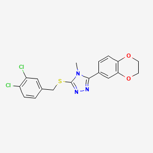 3-[(3,4-dichlorobenzyl)sulfanyl]-5-(2,3-dihydro-1,4-benzodioxin-6-yl)-4-methyl-4H-1,2,4-triazole